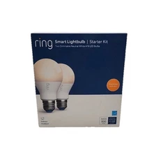 Ring Smart LED Light Bulb Starter Kit With Bridge A19 60W Equivalent