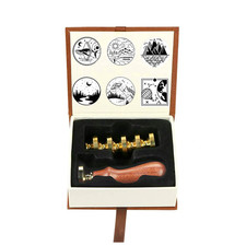 Wax Seal Stamp Kit, Wax Seal Stamp Set with 6 PCS Removable Brass Heads and 1 W