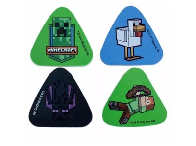 Minecraft Icon Erasers Set (Pack of 4) One Size Multicoloured