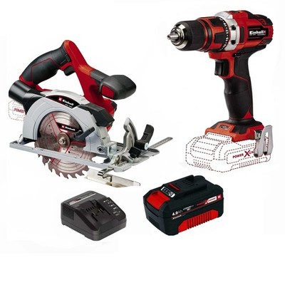 Einhell Set Akku-Bohrschrauber TE-CD 18/40 Handkreissäge TE-CS 18/150 Akku 4 Ah