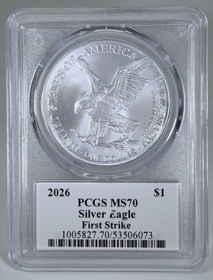 2026 $1 American Silver Eagle 1oz PCGS MS70 First Strike Buckley