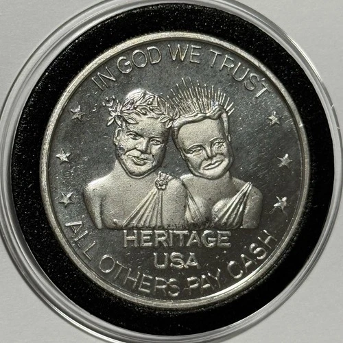 1987 Pass The Loot Heritage Rare Vintage Coin 1 Troy Oz .999 Fine Silver Round