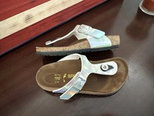 Birkenstock Gizeh Silver Slip On Sandal, Kids Size EU 30 Toddler US 12