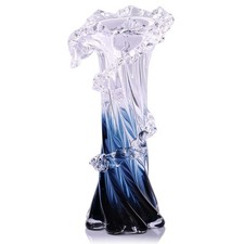 12" H Blue Blown Glass Vase, Modern Art Hand Blown Coastal Vase,Beautiful Uni...