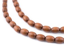 Light Brown Oval Natural Wood Beads 9x6mm 16 Inch Strand