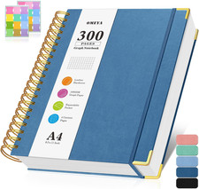 Graph Paper Notebook, Spiral Grid Notebook 8.5" X 11", Hardcover Leather Journal