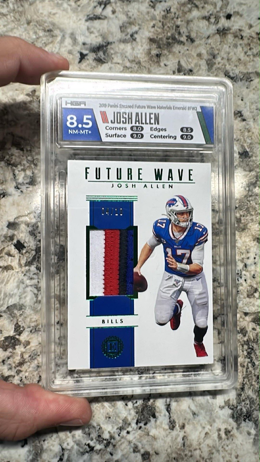 Josh Allen Panini Encased Future Wave Materials #FW2 Emerald