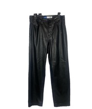 Old Navy Women's Size 8 High Rise Loose Faux Leather Pant-Black w/Pockets