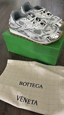 Bottega Veneta Mens Silver White Low Top Lace...