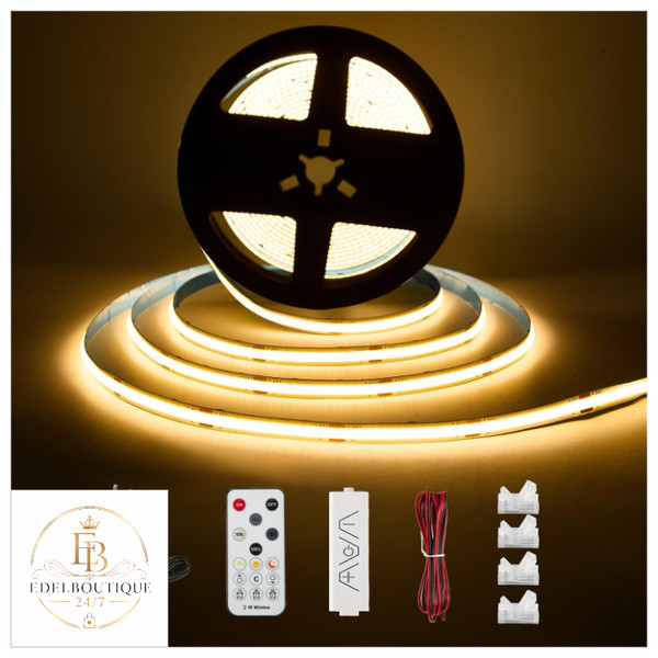 LED Strip Warmweiß 3 Meter Dimmbar Mit RF Fernbedienung FüR Schrank KüChe Regal-image