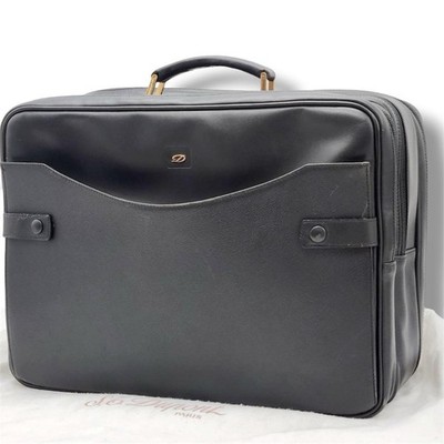 S.T.Dupont Business Bag Briefcase Leather Black Large Capacity