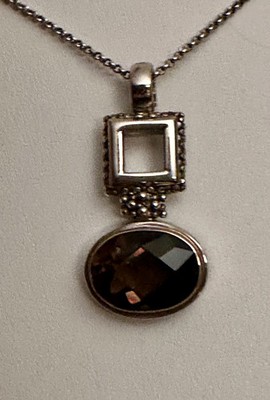 John Hardy - silver and gold pendant with smoky quartz gemstone