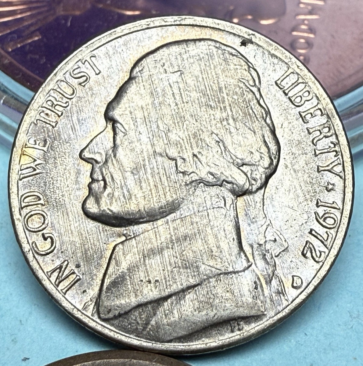 1972 D Jefferson Nickel DDR Doubled Die Reverse Error Coin | eBay