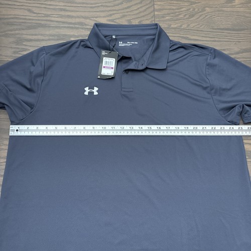 Neu mit Etikett Under Armour The Performance Polo kurzärmliges graues Golf-Poloshirt 2XL $ 55 - Bild 9 von 12