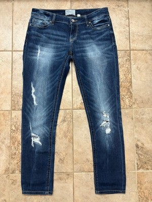 BKE Buckle Brand Stella Skinny Jeans Womens Size 27R Distressed Stretch Denim