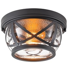 Oil-rubbed Bronze Flush Mount Ceiling Light Fixtures, 2-Light Farmhouse Porch...