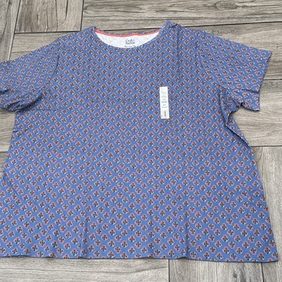 Croft & Barrow Plus Size 4X Mini Floral Pattern Crew Neck The Classic Tee