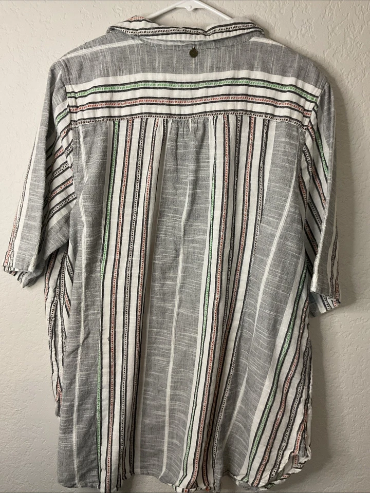 Blusa túnica Top Blusa Algodón Bordado Corto Sl. Soft Surroundings Para Mujer 3X Foto 3 de 4