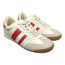 DV by Dolce Vita Women's Classic Styled Lace-Up Sneaker Red Stripe, 9