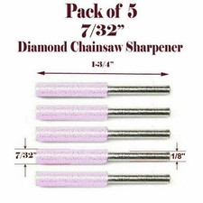 5PCS Diamond Chainsaw Sharpener Burr Stone File 7/32" Chain Saw Sharpening Tool