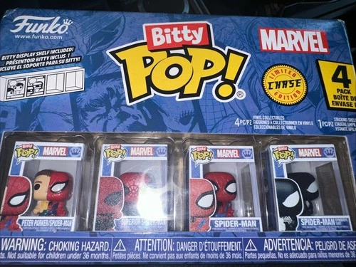 NEW! Spider-Man Peter Parker Funko Bitty Pop! 4-Pack | Symbiote Suite Variant