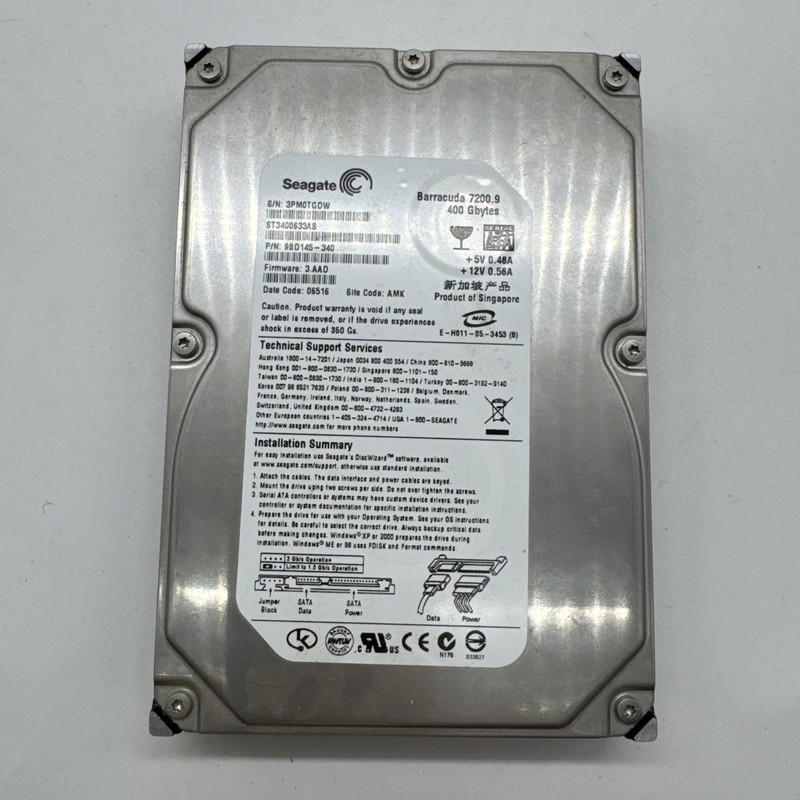 Seagate Barracuda 7200.9 400GB Internal 7200RPM 3.5" (ST3400633AS) HDD
