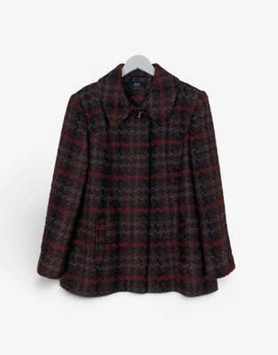 Isle Collection Red Edinburgh Wool Mill Check Coat - UK 16