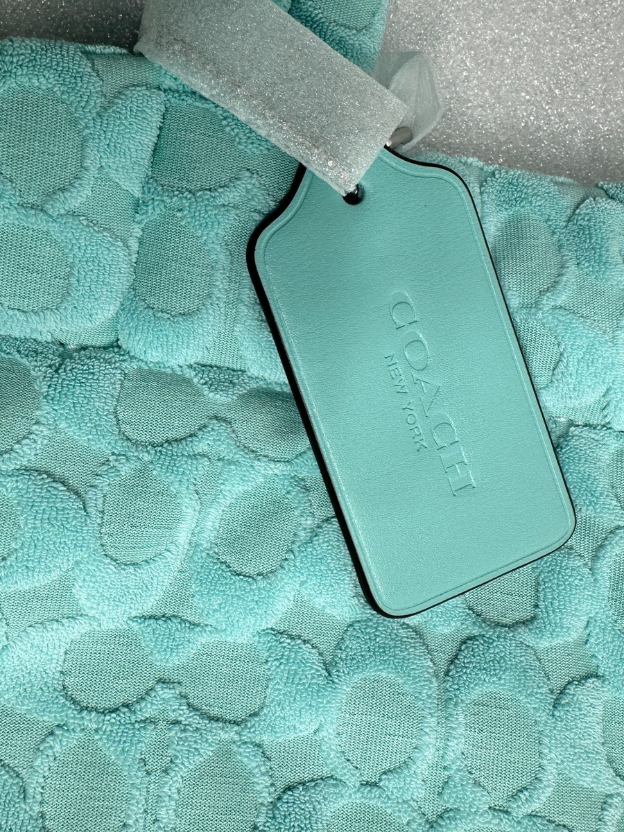 Coach Signature Terry Tote Bag CT764 in FADED BLUE Terrycloth Bag