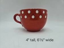 Vintage Waechtersbach West Germany Red Polka Dots Large Jumbo Coffee Mug Cup