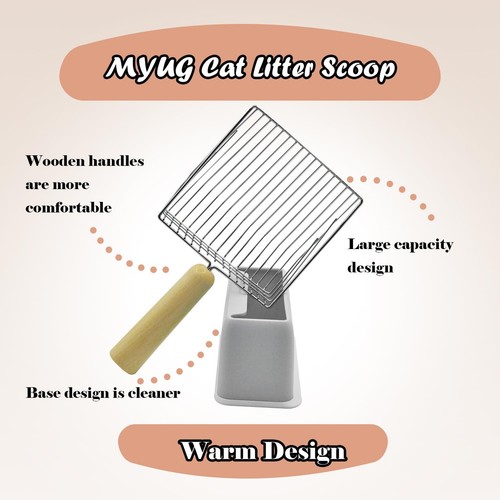 Metal Cat Litter Scooper with Holder,Stainless Steel Litter Scooper with Hold... - 第 5/7 張圖片