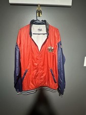 Vintage Fila Cup Made in Italy Jacket Men  s 44 L Red Navy Track Windbreaker 90
