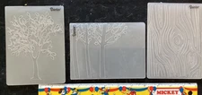3 Darice christmas embossing folders trees wood grain used