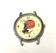 Reloj Halloween 44mm WOKRING VINTAGE koko gato negro calabaza jack o linterna