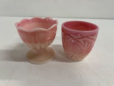 Vintage Fenton Pink Glass Rosalene Pineapple Heart Fairy Lamp (7