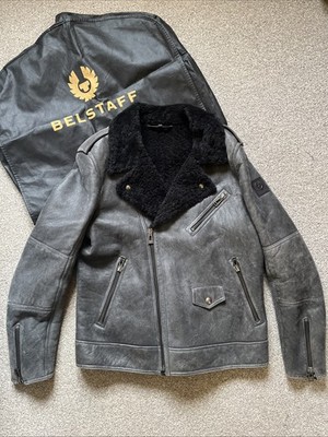 Belstaff Rumford Shearling Lederjacke It56 Uk46 UVP2095 