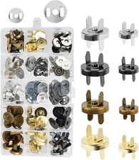 40 Sets Magnetic Button Snap Clasps 14mm & 18mm for Sewing, Crafts, Bags – 4 Col