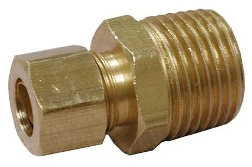 Jones Stephens C74059LF Connector 1/4" OD Brass Compression x MNPT Lead-Free - Picture 1 of 6