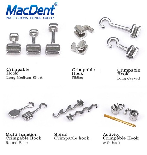 Dental Orthodontic Crimpable Hook Sliding/Spiral Cross/Double Tube For Arch Wire - Afbeelding 1 van 54