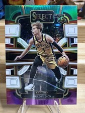 Gradey Dick (RC) Concourse Green White Purple Prizm 2023-24 Panini Select #90