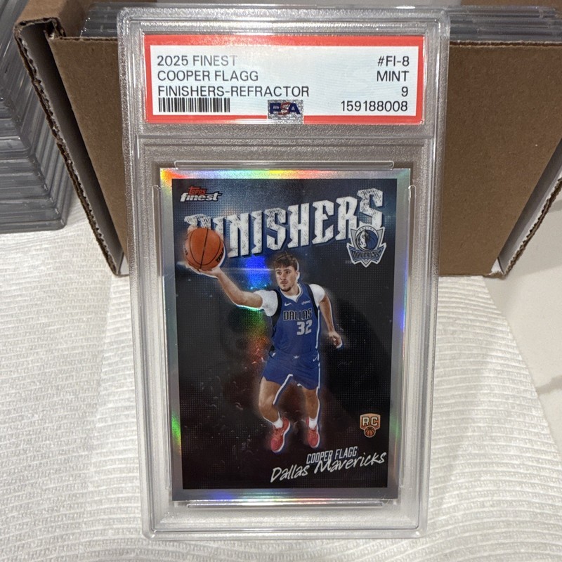 Topps 2025-26 Finest Cooper Flagg Finishers Refractor #FI-8 PSA 9 Mavs