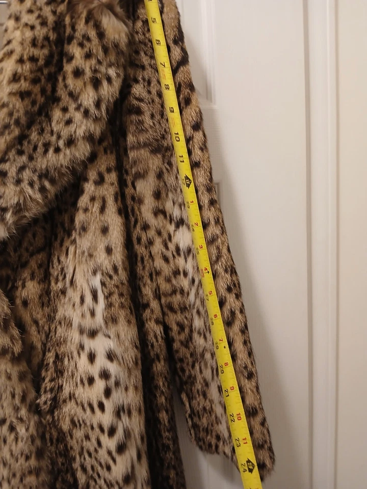 Chaqueta Abrigo Vintage PIEL Talla S/M Gato Manchado Leopardo Estampado Look Foto 4 de 4