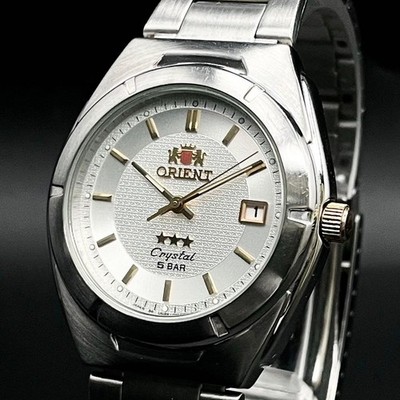 Orient Three Star Quartz Silver Dial Wristwatch