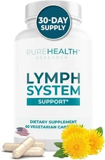 PUREHEALTH RESEARCH Lymph System Support Supplement,Lymphatic Drainage