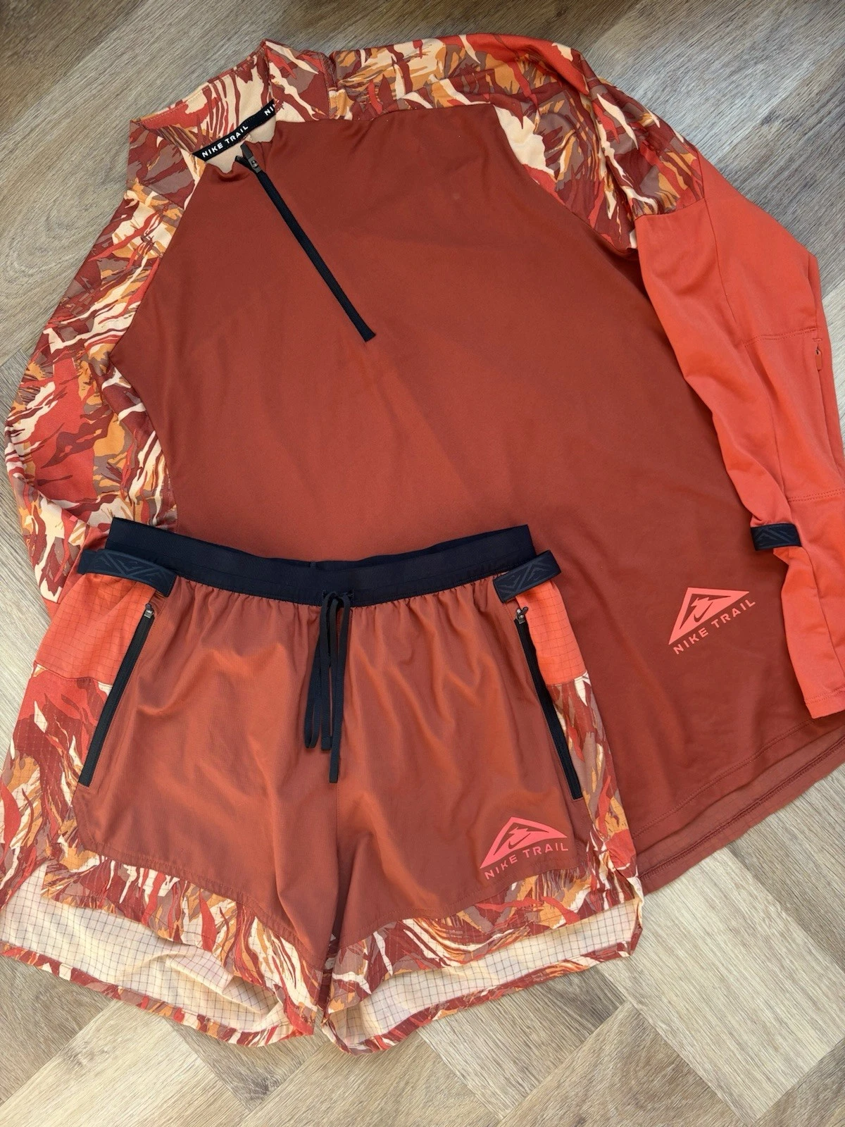 Nike Trail Running Set - Matching Shorts and Quarter Zip Top