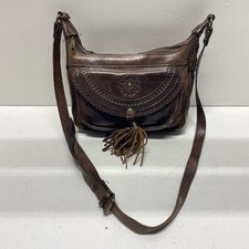 Patricia Nash Brown Floral Leather Crossbody