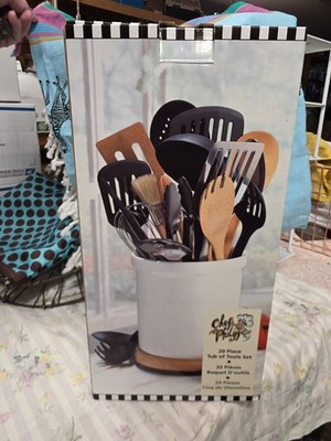 Chef Philippe 20 Piece Tub of Tools Set in Ceramic Crock By Tabletops Unlimited