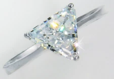 2 ct Triangle Ring Vintage Top Russian Quality CZ Extra Brilliant Size 9