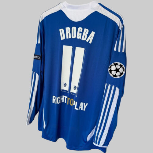 Chelsea Didier Drogba #11 2011/012 Champions League Long Sleeve Retro Jersey - Picture 7 of 7