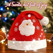Christmas Hat - Santa Hat with Snowflake and Santa Claus Velvet Christmas Hat US