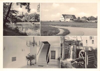 A132 Germany RPPC Europa am Grenzlandring Hostel Watermill  Stairs Pond postcard